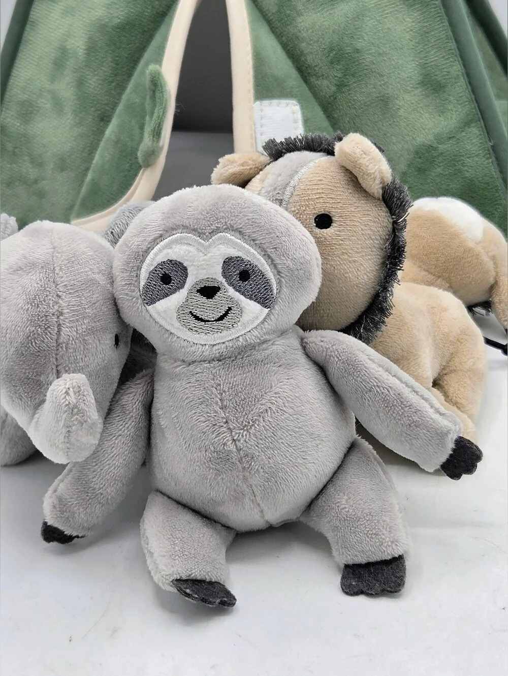 Lambs & Ivy Safari Tent Plush Nursery Toy Set Green Plush Animals 5pc - Picture 14 of 16